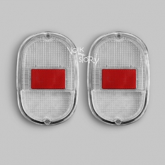 CLEAR AND RED TAIL LIGHT LENS VW SPLIT BUS THROUGH - 1967