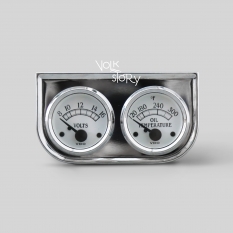 VDO COCKPIT ROYAL SET WITH PANEL STEEL CHROME UNDER DASH TWO  2 1/16" HOLE UNIVERSAL