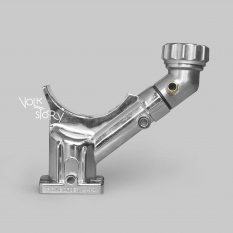 ALTERNATOR | GENERATOR STAND WITH ANGLED OIL FILLER NECK WITH RIBBED CAP FOR 12 VOLT | CHROME